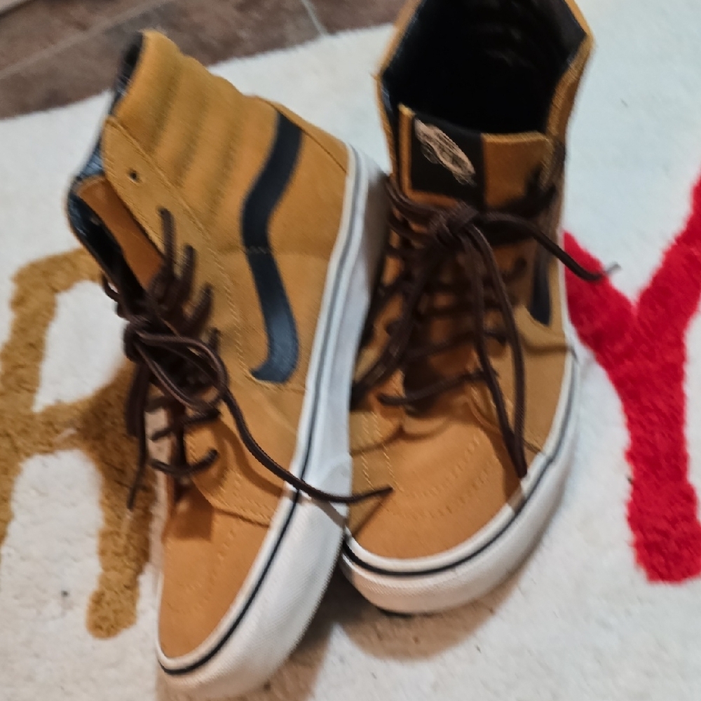 Vans Brown High-Top Sneakers with Black Stripe - Picture 4 of 8